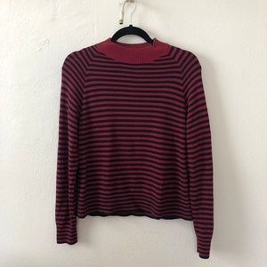 Everlane Striped Mock Neck Cotton Sweater S